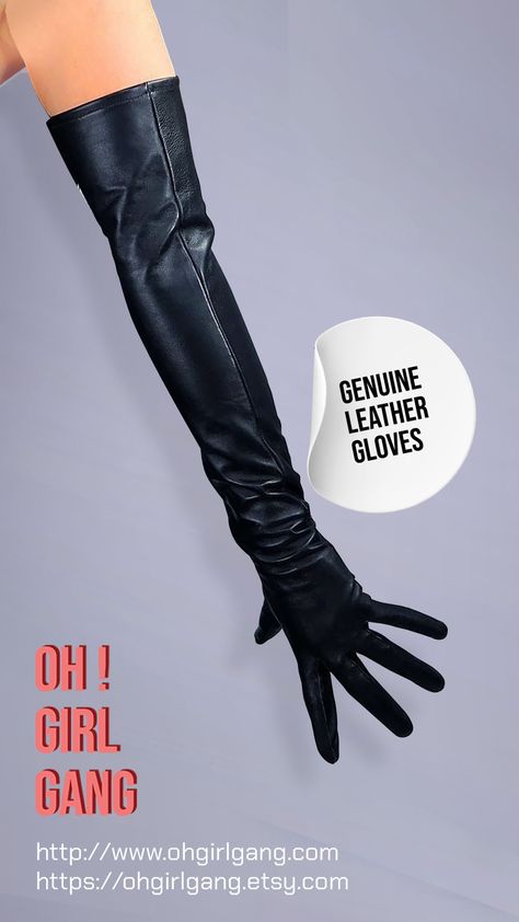 GENUINE LEATHER Long Gloves with Zipper (40cm, 60cm) Fine Quality Black Leather Opera gloves, Slim Cut Real Leather Evening Festival Drag Leather Opera Gloves, Tulle Gloves, Dinner Event, Formal Gloves, Opera Gloves, Gloves Black, Long Gloves, Formal Dinner, Evening Formal