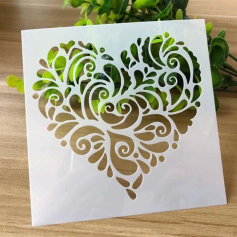 Smarter Shopping, Better Living! Aliexpress.com Cake Stencils, Stencils Painting, Scrapbook Diary, Stencil Decor, Heart Stencil, Cake Stencil, Photo Album Diy, Album Scrapbook, Painting Templates