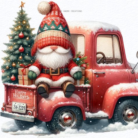 Truck Clipart, Planer Cover, Fest Temaer, Beg Tangan, Png Graphics, Christmas Truck, Christmas Clipart, Vw Bus, Christmas Gnome