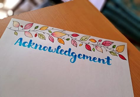 Acknowledgement In Calligraphy, Acknowledgement Calligraphy, Acknowledgement Page Design, Heading Design For Project, Acknowledgement Design, Acknowledgement For Project Design, Acknowledgement Ideas, Acknowledgement For Project, Acknowledgments For Project