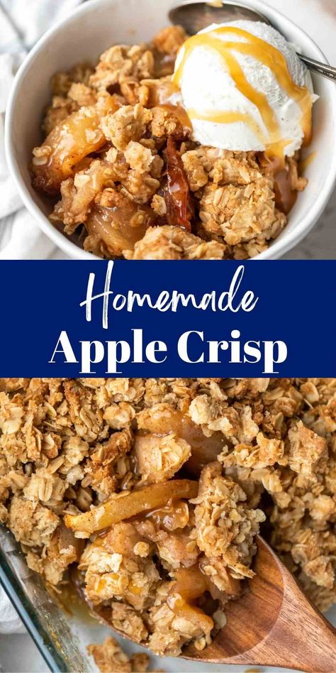 Apple Recipes Easy Healthy, Gluten Free Apple Recipes, Apple Crisp Without Oats, Old Fashioned Apple Crisp, Apple Crisp Dessert, Homemade Apple Crisp, Apple Crisp Topping, Best Apple Crisp Recipe, Oat Crumble Topping