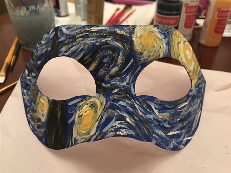 My diy Starry Night Halloween mask Starry Night Masquerade, Diy Starry Night, Starry Night Halloween, Mask Masquerade, Masquerade Masks, Halloween Mask, Masks Masquerade, Masquerade Mask, Halloween Masks