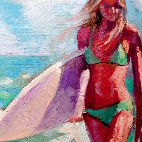 Surf Art Painting, Ocean People, Surf Painting, Oil Painting Inspiration, Hawaiian Art, Summer Painting, Oil Painting Texture, Island Art, Sea Art