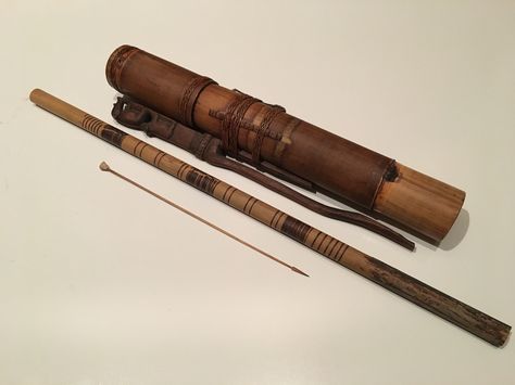 Luzon tribe blow gun and darts for human targets Bamboo Blowgun, Blow Dart, Poison Frog, Human Target, Trading Card Binder, Primitive Technology, Dont Lose Yourself, Poison Dart, Cool New Gadgets