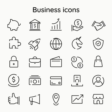 Business marketing icon psd black minimal line set | free image by rawpixel.com / Aew Finance Icons, Business Icons Vector, Marketing Icon, Black Minimal, Minimalist Icons, Bling Crafts, About Business, Icon Icon, Business Icon