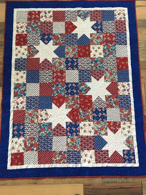 Oh My Stars Quilt Pattern, Oh My Stars Quilt, Valor Quilts, Stars Quilt Pattern, Fall Quilt Patterns, Charm Pack Quilt, Charm Pack Quilts, Flag Quilt, Stars Quilt