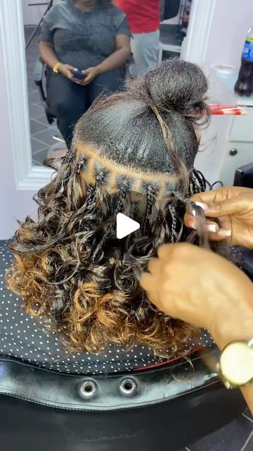 Wedding Braids Short Hair, Short Curly Ends Box Braids, Large Tree Braids, French Braids Curls, French Curl Crochet Braids, How To Make Curls On Braids, Box Braids Updo For Black Women, Curly Plaits, Short Box Braids With Curly Ends