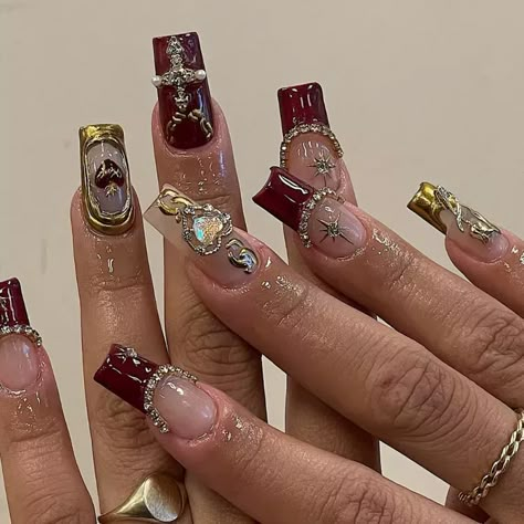 Baroque Nails, Classy Acrylic Nails, Unique Acrylic Nails, Bling Acrylic Nails, Dream Nails, Fire Nails, Funky Nails, Pretty Acrylic Nails, Dope Nails