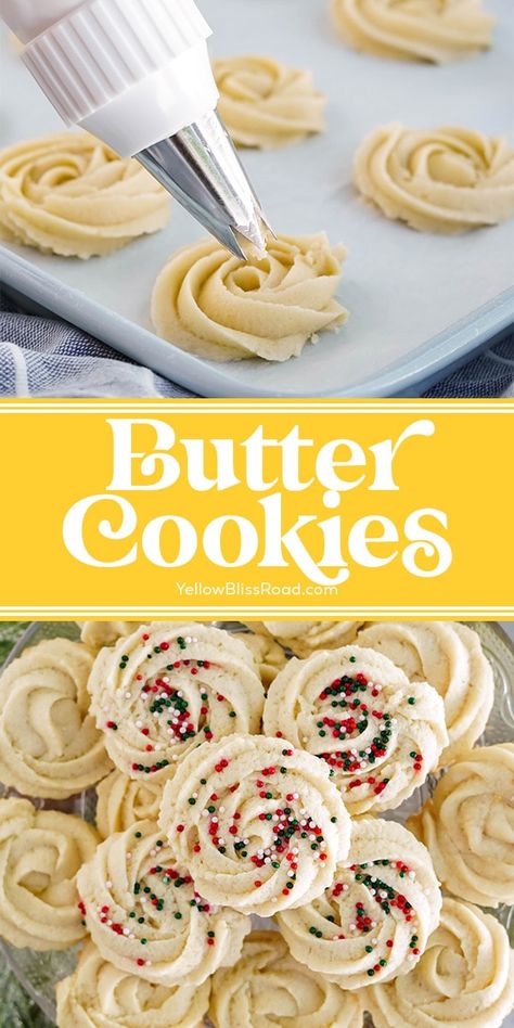 Baking Recipes Desserts Christmas, Worlds Best Butter Cookies, Swirl Butter Cookies, Baked Goods Recipes To Sell, Christmas Cookies Butter, Easy Christmas Butter Cookies, Slice Cookies Christmas, Best Homemade Candy, Butter Swirl Cookies