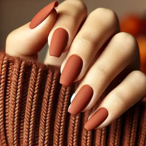 30 Trending Burnt Orange Fall Nails 2024 Orange Nails Matte, Ombre Orange Nails, Matte Orange Nail, Burnt Orange Fall Nails, Orange Fall Nails, Nail Fall, Fall Ombre, Orange Nail Designs, Orange Nail