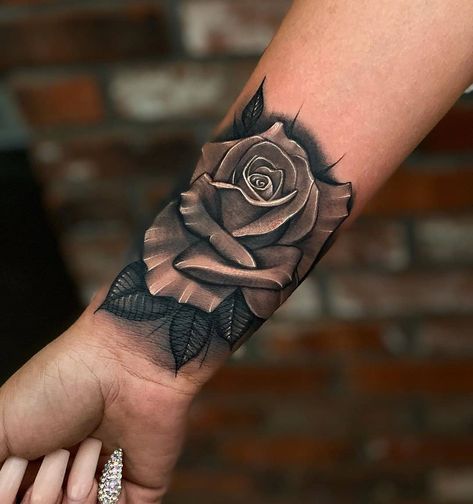 Rose On Wrist Tattoo, Rose Wrist Tattoo, Arm Cover Up Tattoos, Inner Wrist Tattoos, Forearm Cover Up Tattoos, Bride Tattoo, Delicate Flower Tattoo, Pretty Flower Tattoos, Wrist Tattoo Cover Up