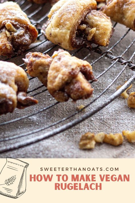 Can you make vegan rugelach? Vegan rugelach recipe. Plant based rugelach. Vegan Rugelach, Chocolate Rugelach, Rugelach Recipe, Rough Puff Pastry, Festive Recipes, Pastry Recipe, Vegan Yogurt, Vegan Christmas, Vegan Condiments