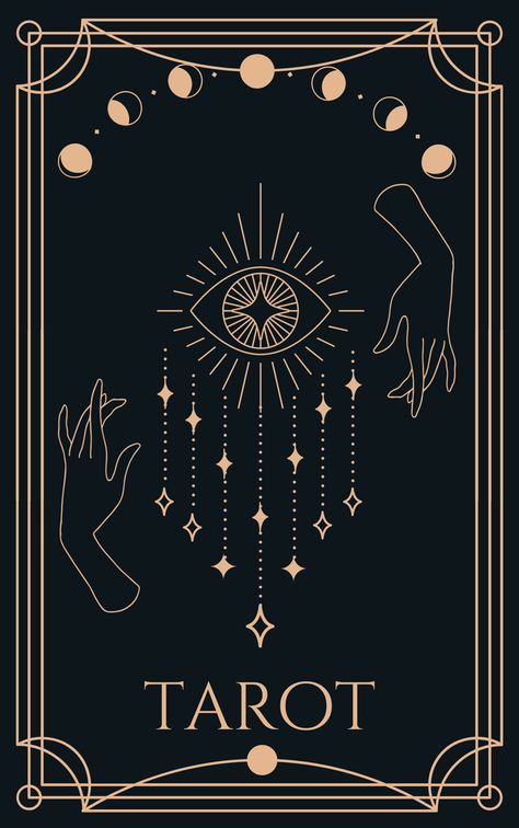 Tarot Tarot Card Frame Design, Tarot Card Template Design, Tarot Vibes Aesthetic, Back Of Tarot Card Design, Tarot Design Ideas, Tarot Card Border Design, Oracle Card Design, Tarot Style Art, Tarot Design Illustration