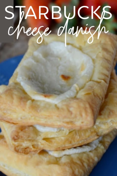 Starbucks Recipes Cheese Danish, How To Make Cheese Danish From Starbucks, Healthy Cheese Danish, How To Make Cheese Danish, Copycat Starbucks Cheese Danish, Cheese Pastry Recipe, Starbucks Danish, Easy Sweets To Make At Home, Starbucks Food Breakfast