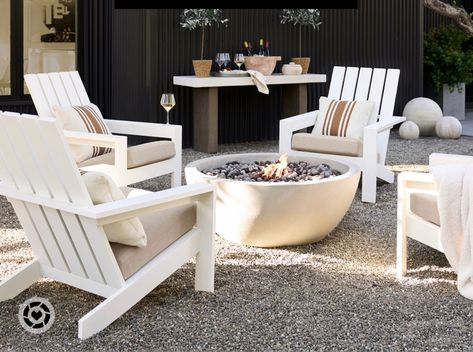 Beach Fire Pit, White Adirondack Chairs, Fire Pit Seating Area, Modern Adirondack Chair, Adirondack Chairs Patio, Fire Pit Chairs, Modern Adirondack, Modern Fire Pit, Fire Pit Furniture