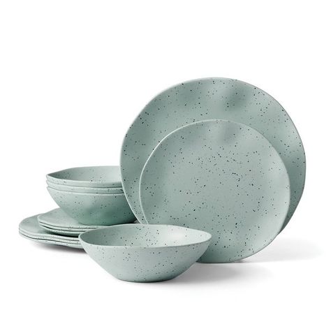 Terrazzo Melamine Mint 12 Piece Dinnerware Set - Bed Bath & Beyond - 39678581 Cream Dinnerware, Melamine Dinnerware Sets, Outdoor Dinnerware, Blue And Purple Flowers, Melamine Dinnerware, Melamine Plates, Salad Plate, Dinnerware Set, Salad Plates