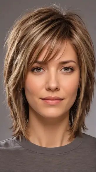 22 Stunning Butterfly Layers Haircut: Elegant Styles for All Ages Short To Medium Layered Haircuts, Layers Bob Medium, Layered Feathered Hair Medium, Medium Length Bob With Layers And Bangs, Short Haircut Ideas Layers, No Styling Haircut, Feather Haircut Medium, Medium Layers Haircuts, Neck Length Hair With Layers