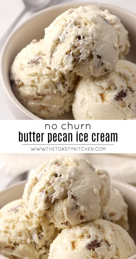 Churn Butter, Butter Pecan Ice Cream, Bean Ice Cream, Easy Ice Cream Recipe, Pecan Ice Cream, Ice Cream Maker Recipes, Ice Cream Mixture, Easy Ice Cream, Homemade Ice Cream Recipes