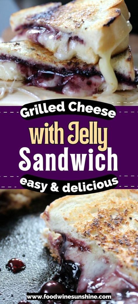 Grilled Cheese With Jelly, Grilled Cheese And Jam Sandwich, Strawberry Grilled Cheese, Cream Cheese And Jelly Sandwich, Grilled Cheese Recipes Gourmet, Toasted Cheese, Patty Melt Recipe, Grill Cheese, Recipes Gourmet