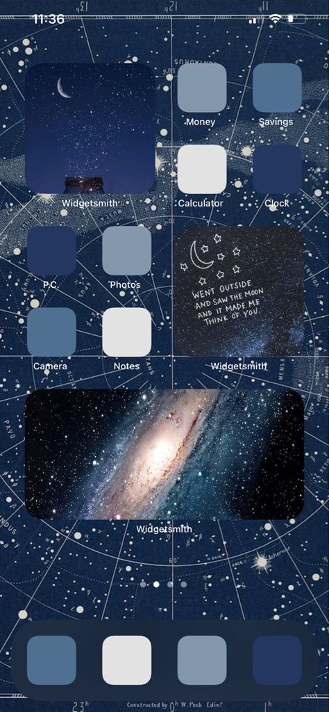 Galaxy/starry night theme #iphonewallpapers #october #aesthetic #stars #galaxy #fun Galaxy Widgets Aesthetic, Star Iphone Theme, Galaxy Homescreen Layout, Iphone Space Theme, Star Ios Layout, Astronomy Phone Theme, Phone Themes Space, October Phone Theme, Space Themed Homescreen