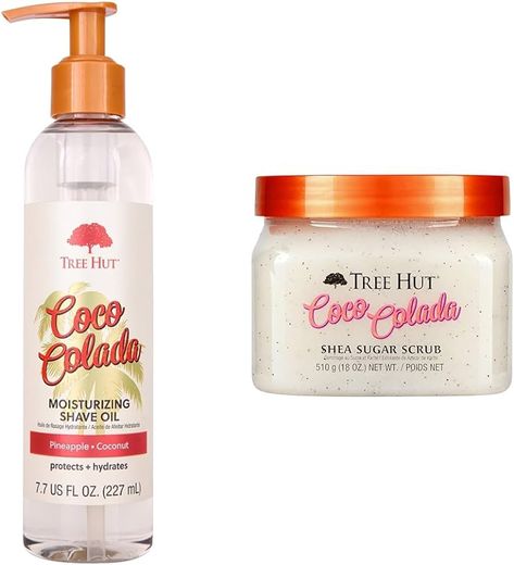 Amazon.com: Tree Hut Coco Colada Shave Oil and Sugar Scrub Bundle, 7.7 fl oz and 18 oz : Everything Else Shave Oil Tree Hut, Tree Hut Coco Colada, Coco Colada, Shave Oil, Shaving Oil, Skin Care Wrinkles, Skincare Essentials, Pineapple Coconut, Tree Hut