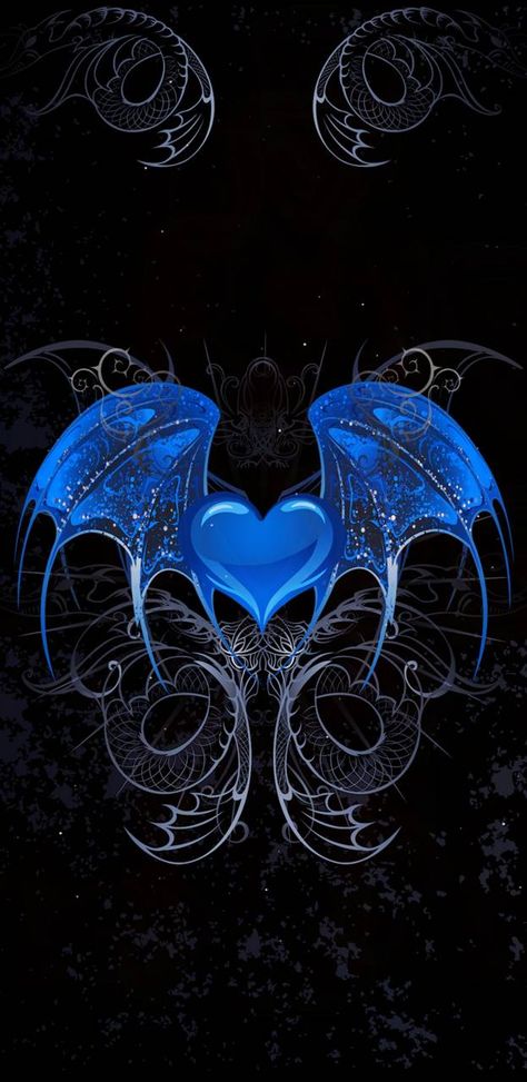 Emocore Wallpaper, Scene Emo Wallpaper, Emo Backgrounds, Scene Emo Art, 2000s Wallpaper, Really Cool Wallpapers, Black And Blue Wallpaper, Gothic Heart, Scene Wallpaper