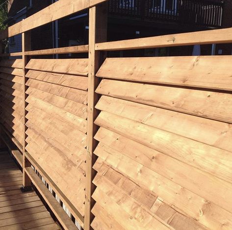 Privacy Wall On Deck, Landscape Screen, Wood Aesthetic, Deck Remodel, Wood Fence Design, Fence Wood, Deck Privacy, Louvered Shutters, Ultimate Backyard