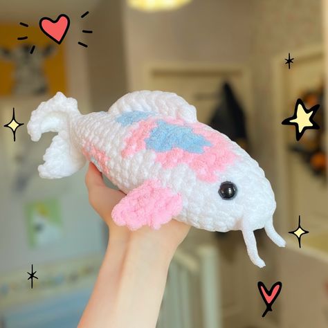 Trans koi fish is back! I’ll be making more because I keep getting comments asking for them ☺️ Thank you so much for your support!! 🏳️‍⚧️ Pattern credit: CrochetedByL #crochet #koifish #transgender #lgbtqiapride #amigurumi Crochet Koi Fish, Fish Plush, Tetra Fish, Christmas Gift Handmade, Crochet Fish, Trans Pride, Cute Christmas Gifts, Crochet Things, Handmade Christmas Gifts