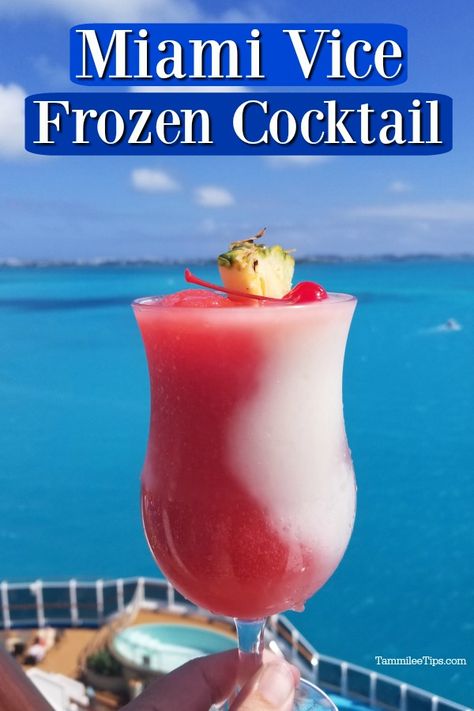 Tropical Frozen Drinks Alcohol, Best Frozen Cocktails, Summer Frozen Drinks Alcohol, Best Frozen Drinks Alcohol, Miami Vice Cocktail, Frozen Drinks Alcohol Recipes, Island Oasis Drink Recipes, Easy Frozen Cocktail Recipes, Frozen Cocktail Recipes Alcohol