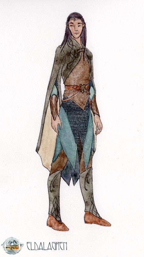 Elven Costume Reference created for @lagerderelben. This kit is for warriors who never want to go without armour. The chainmail complements the layering of the undershirt and padded doublet. The bolero with its open sleeves does not restrict movement. greaves and bracers made of leather complete the warrior's look. Elven Outfit Drawing, Elven Outfit, Elven Armor, Elven Costume, Fantasy Accessories, Outfit Drawing, Elven Dress, Open Sleeves, Oc Drawings