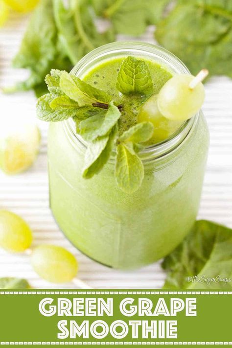 Green Grapes Smoothie, Grape Smoothie, Mint Smoothie, Water Spinach, Healthy Nutrition Plan, Tips For Good Health, Green Grape, Food For Health, How To Eat Healthy