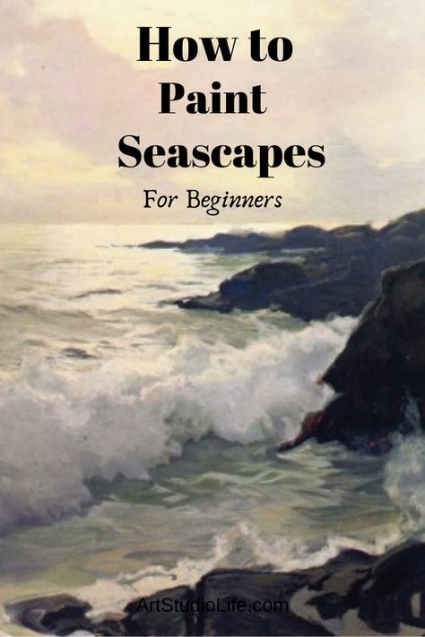 Oil Seascapes, How To Oil Paint, Mary Gilkerson, Watercolor Seascapes, Artist Techniques, Painting Tips For Beginners, Painting Waves, Contemporary Canvas Art, Ocean Images