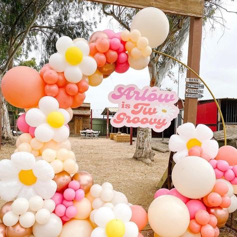 Arlows Two Groovy birthday 🥳. Plan your next event while there’s still availability at @haciendamonarca & @haciendamonarcavenue. 🎈Want some inspiration on how to DIY this design? ⁠ 🎈Like and follow us!⁠ 🎈Visit the link in our bio to shop for balloon garlands and similar items. ⁠ 70s Balloon Garland, Groovy Party Balloons, Two Groovy Birthday Party, Two Groovy Birthday, Groovy Birthday Party, Hayward California, Birthday Sleepover Ideas, Two Groovy, Halloween 1st Birthdays