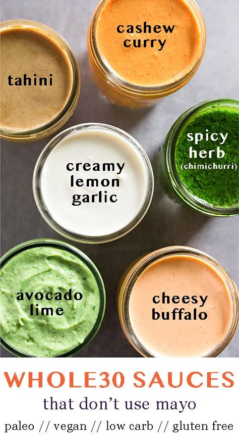 Whole 30 Sauces, Whole30 Vegan, Vegan Sauces, Low Carb Vegan, Low Carb Gluten Free, Homemade Sauce, Alfredo Sauce, Aioli, Whole 30 Recipes