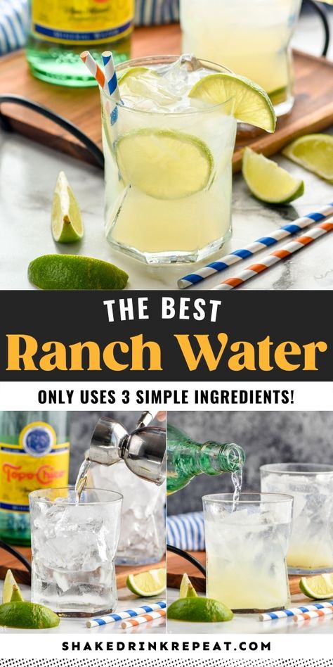 Ree Drummond Ranch Water, Cactus Juice Cocktail, Topo Chico Ranch Water, Light Refreshing Cocktails, Cactus Water Drink, Topo Chico Drinks Recipes, Ree Drummond Ranch, Ranch Water Cocktail, Ranch Water Recipe