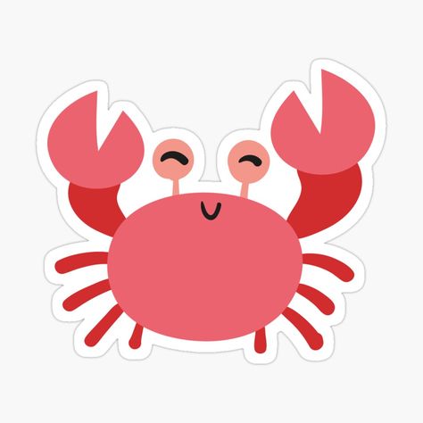 Glossier Stickers, Transparent Stickers, Baby Tshirts, Crab, Sticker Design, Kids Tshirts, Awesome Products, Vinyl Sticker, Vinyl