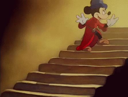 Fantasia Mickey Mouse GIF - Fantasia MickeyMouse Swag - Discover & Share GIFs Stairs Gif, Fantasia Mickey Mouse, Nostalgia Art, Monster Squad, Disney Classics, Motion Graphics Design, Art Story, Retro Wallpaper, Classic Disney