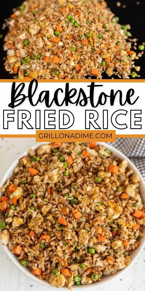 Best Fried Rice Recipe Hibachi, Blackstone Vegan Grill Recipes, Fries Rice On Blackstone, Black Stone Rice, Chuck Roast Recipes Blackstone, Kobe Steakhouse Fried Rice, Supper Ideas On Blackstone, Diy Hibachi Fried Rice, Gnocchi On The Blackstone