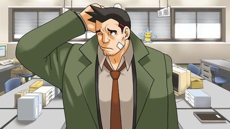 Gumshoe Ace Attorney, Professor Layton, Phoenix Wright, Ace Attorney, Medium Art, Make Me Smile, Detective, Favorite Character