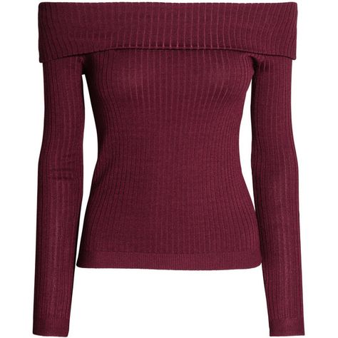 Off-the-shoulder Top $24.99 (225 SEK) ❤ liked on Polyvore featuring tops, off the shoulder tops, long sleeve tops, jersey top, long sleeve jersey and purple jersey Long Sleeve Jersey, Red Outfit, Country Outfits, Shoulder Sweater, Luxury Outfits, Dark Red, Women Crop, Online Fashion, Capsule Wardrobe