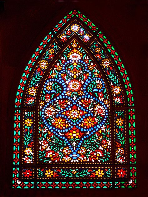 PERSIAN HOUSES-KASHAN by HORIZON, via Flickr Persian Stained Glass Window, Persian Window, Persian House, Fake Window, Food Art Photography, زجاج ملون, Persian Miniature, Glass Window Art, Cathedral Architecture