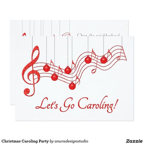 Christmas Caroling Party Card Christmas Caroling Party, Caroling Party, Christmas Caroling, Paper Invitation Card, Paper Invitation, Holiday Invitations, Christmas Invitations, Christmas Party Invitations, Create Your Own Invitations