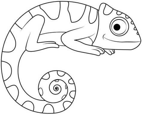 Chameleon Stencil, Chameleon Template, Chameleon Coloring Page, Cameleon Art, Chameleon Craft, Chameleon Art, Animal Templates, Deco Jungle, Chameleon Color