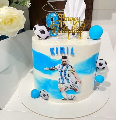 Lionel Messi Cake 🩵🤍 A 22 cm chocolate cake that is for 24-28 persons 🍫 Layers of moist chocolate sponge filled with caramel and chocolate ganache 🍯 #chocolate #cake #birthdaycake #messicake #birthdayboy #9yearsold #sharmelsheikh Lionel Messi Cake, Messi Cake, Chocolate Sponge, Chocolate Ganache, Lionel Messi, Boy Birthday, Chocolate Cake, Caramel, Birthday Cake