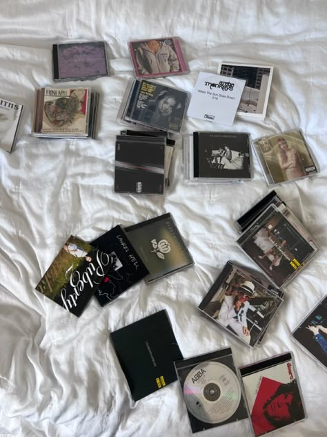 Physical Media Collection, Music Cd Aesthetic, Cd Collection Aesthetic, Cd Player Aesthetic, Cds Aesthetic, Cd Aesthetic, Physical Media, Vinyl Aesthetic, Cd Collection