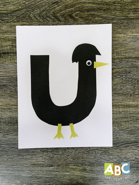 Letter U Arts And Crafts For Preschool, Letter U Crafts For Preschoolers, Preschool Letter U, Letter U Craft, Letter Animals, Letter U Crafts, Grandchildren Activities, U Craft, Zoo Phonics