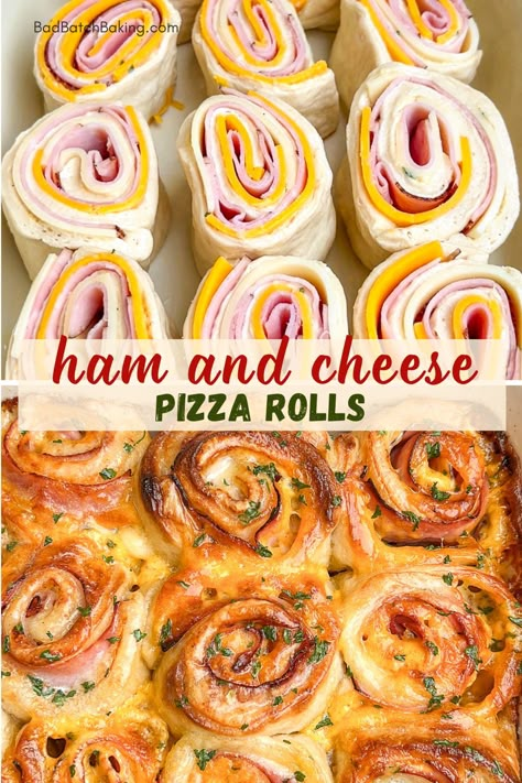 ham and cheese pizza rolls Pizza Crust Ham And Cheese Rolls, Ham And Cheese Bubble Up, Pizza Dough Ham And Cheese Rollups, Pilsbury Pizza Roll Ups, Pillsbury Weiner Wraps Recipes, Ham And Cheese Roll Ups Pizza Dough, Cheesy Pizza Rolls, Pillsbury Pizza Crust Recipes Dinners, Pizza Pinwheels Crescent Rolls