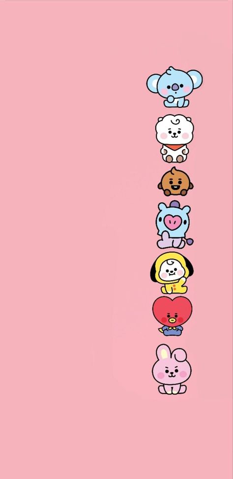 Cartoon Characters, Bts, Pink