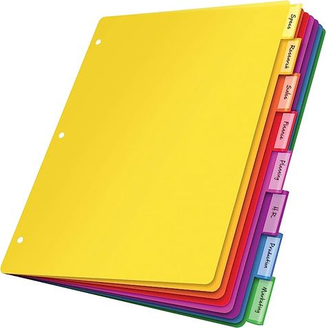 Limited-time deal for Prime Members: Oxford Plastic Binder Dividers, 8 Tab, Insertable Multicolor Tabs, Letter Size, 6 Sets (89601) File Organization System, Binder Divider, File Labels, Binder Tabs, Binder Labels, Plastic Binder, File Folder Labels, Folder Labels, Index Dividers