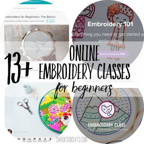 Online Embroidery Classes for Beginners - Swoodson Says Hand Embroidery Projects, Learn Embroidery, Paper Embroidery, Embroidery Patterns Free, Hand Embroidery Design, Embroidery For Beginners, Sewing Pattern Design, Hand Embroidery Patterns, Free Embroidery